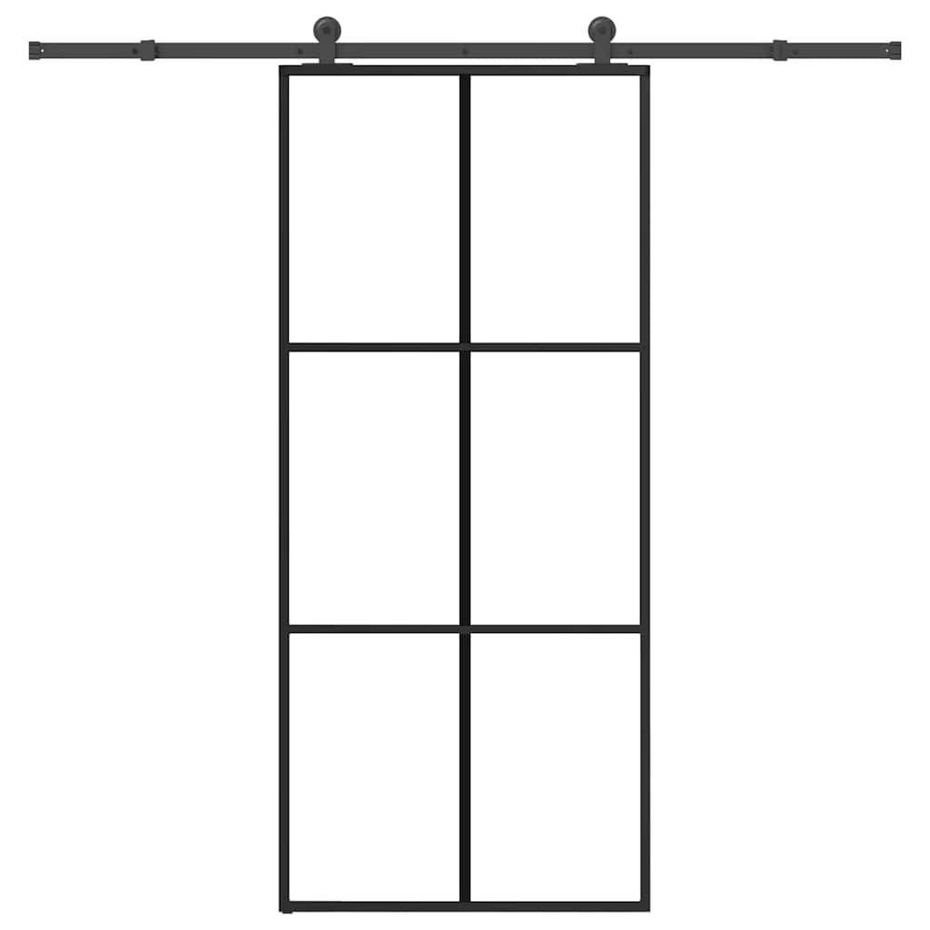 Sliding Door with Hardware Set 90x205 cm ESG Glass&Aluminium