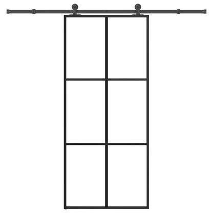 Sliding Door with Hardware Set 90x205 cm ESG Glass&Aluminium