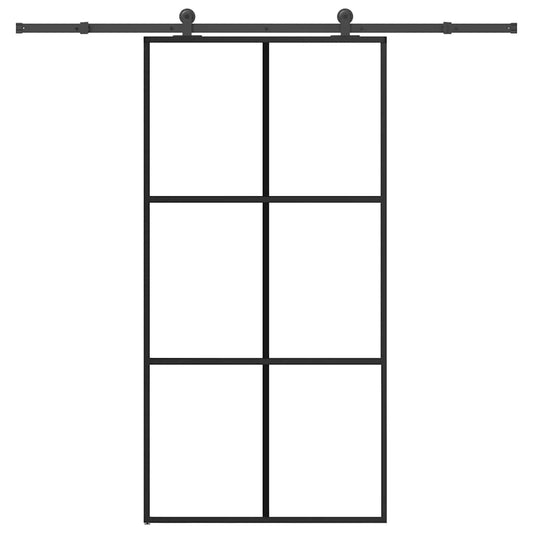 Sliding Door with Hardware Set 102x205 cm ESG Glass&Aluminium