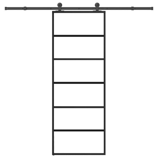 Sliding Door with Hardware Set 76x205 cm ESG Glass&Aluminium
