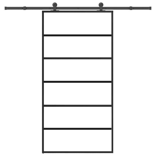 Sliding Door with Hardware Set 102x205 cm ESG Glass&Aluminium