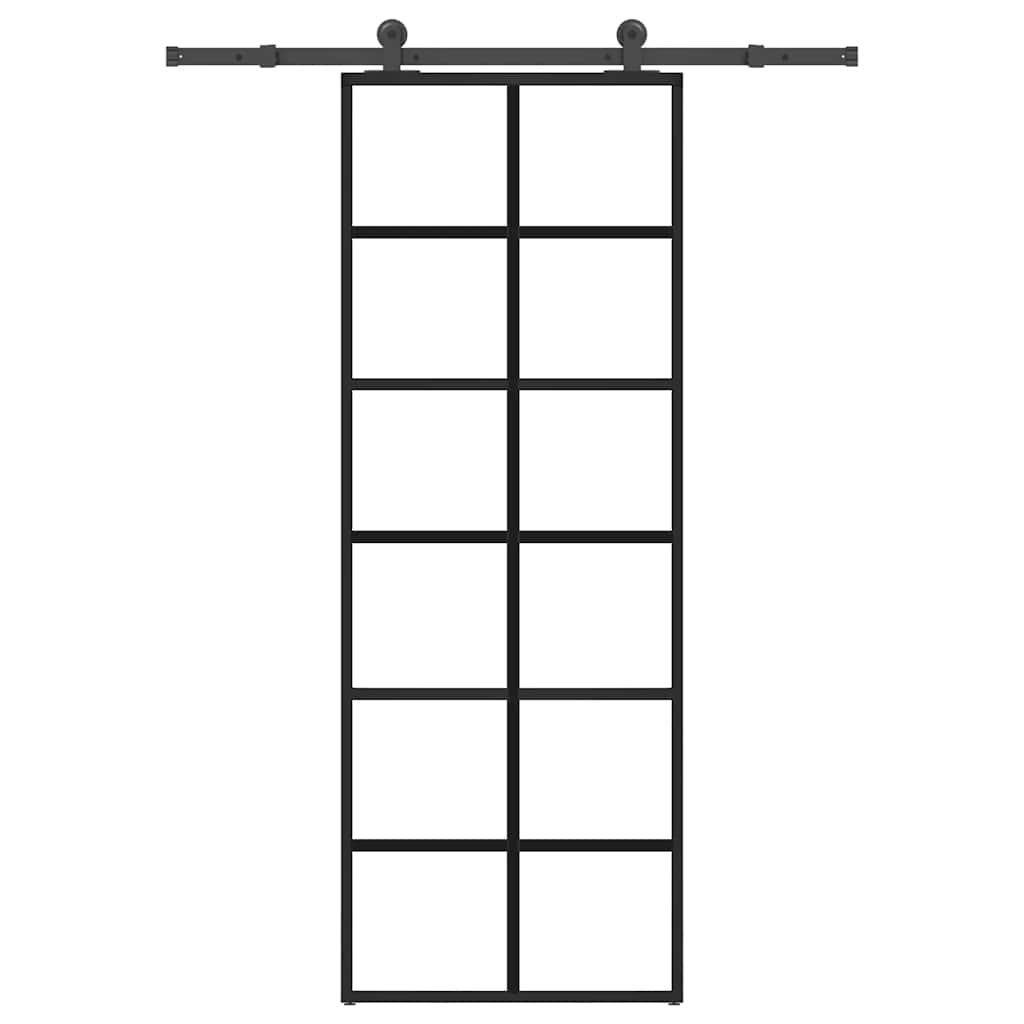 Sliding Door with Hardware Set 76x205 cm ESG Glass&Aluminium
