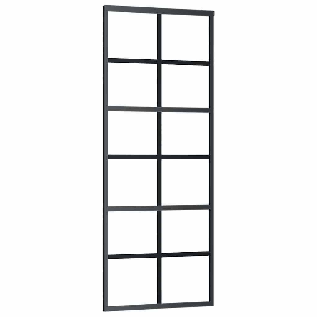 Sliding Door with Hardware Set 76x205 cm ESG Glass&Aluminium