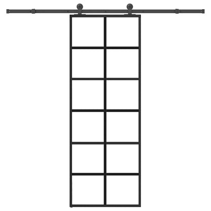 Sliding Door with Hardware Set 76x205 cm ESG Glass&Aluminium