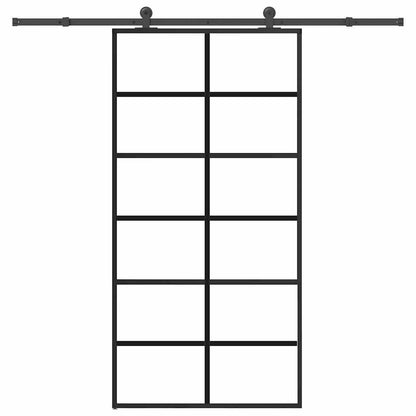 Sliding Door with Hardware Set 102x205 cm ESG Glass&Aluminium