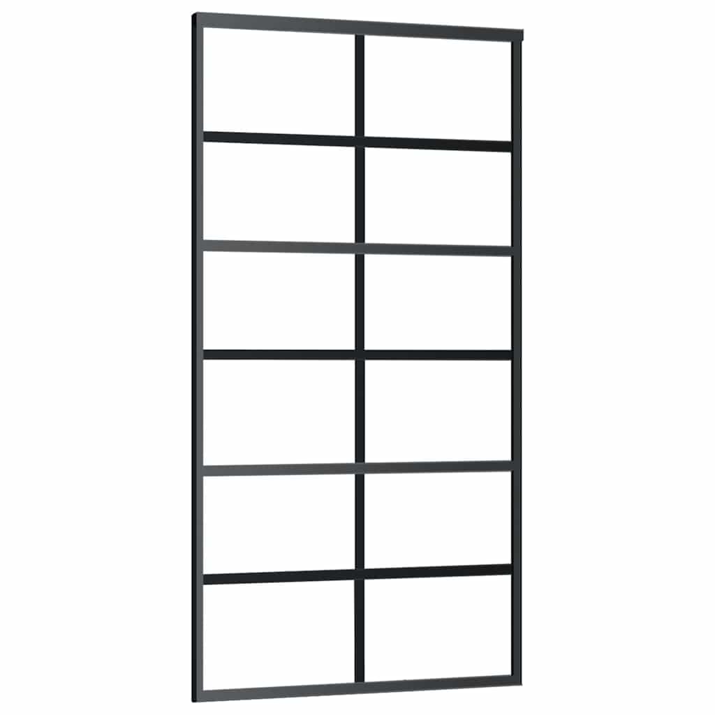 Sliding Door with Hardware Set 102x205 cm ESG Glass&Aluminium