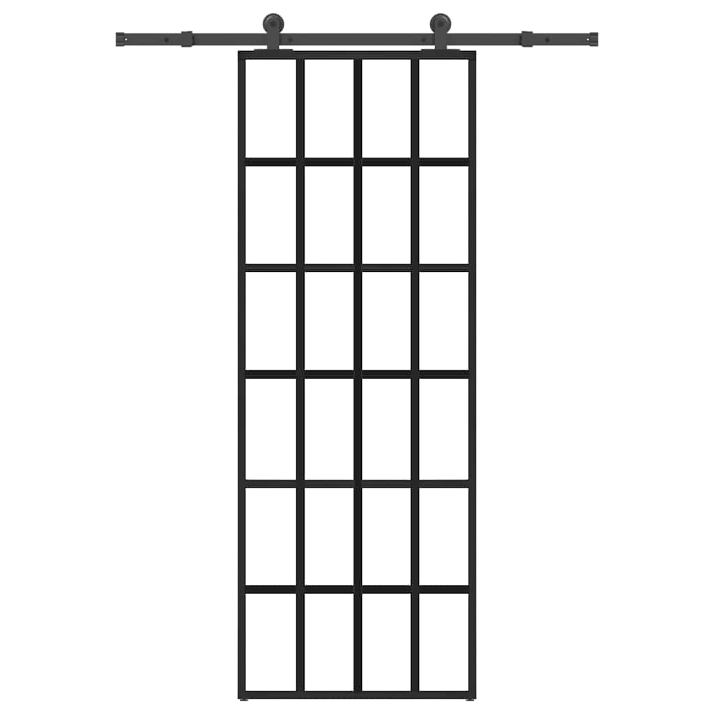 Sliding Door with Hardware Set 76x205 cm ESG Glass&Aluminium