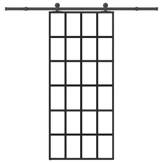 Sliding Door with Hardware Set 90x205 cm ESG Glass&Aluminium