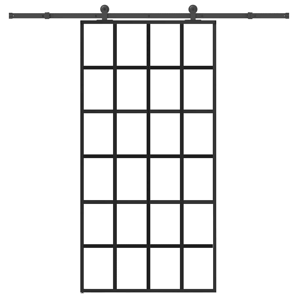 Sliding Door with Hardware Set 102x205 cm ESG Glass&Aluminium