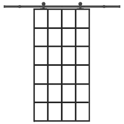 Sliding Door with Hardware Set 102x205 cm ESG Glass&Aluminium