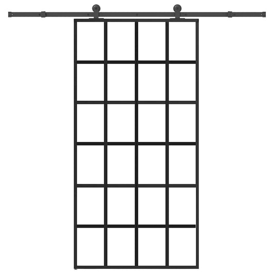 Sliding Door with Hardware Set 102x205 cm ESG Glass&Aluminium