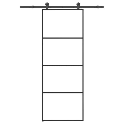 Sliding Door with Hardware Set 76x205 cm ESG Glass&Aluminium