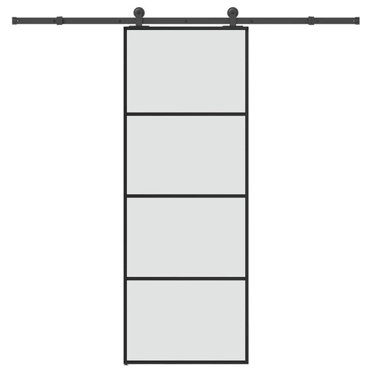 Sliding Door with Hardware Set 76x205 cm ESG Glass&Aluminium
