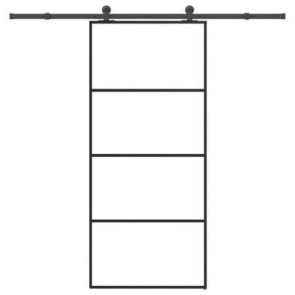Sliding Door with Hardware Set 90x205 cm ESG Glass&Aluminium