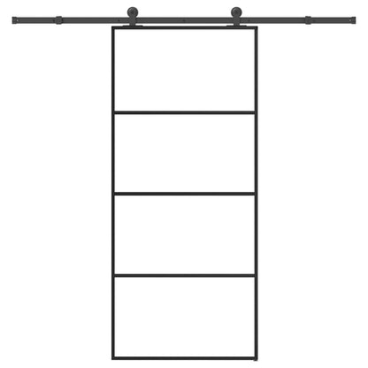 Sliding Door with Hardware Set 90x205 cm ESG Glass&Aluminium