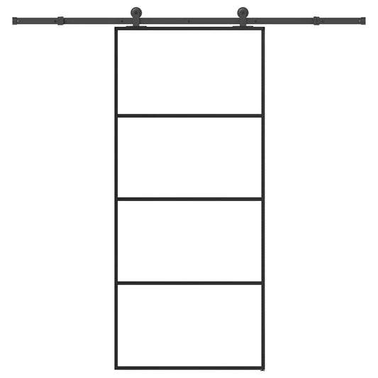 Sliding Door with Hardware Set 90x205 cm ESG Glass&Aluminium