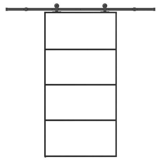 Sliding Door with Hardware Set 102.5x205 cm ESG Glass&Aluminium