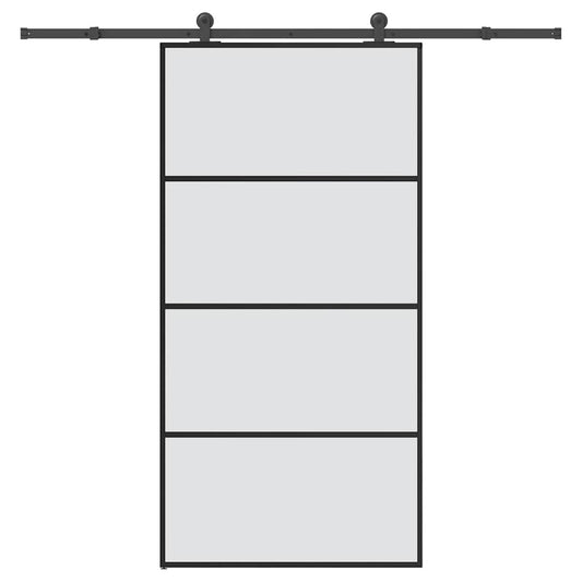 Sliding Door with Hardware Set 102.5x205 cm ESG Glass&Aluminium