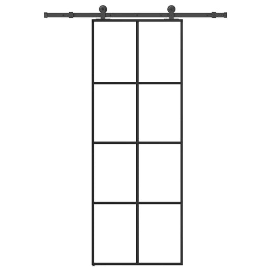 Sliding Door with Hardware Set 76x205 cm ESG Glass&Aluminium