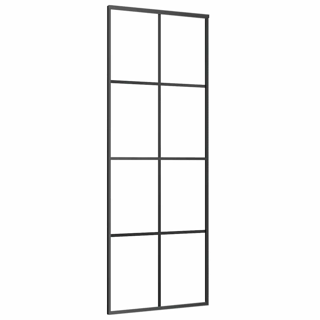 Sliding Door with Hardware Set 76x205 cm ESG Glass&Aluminium