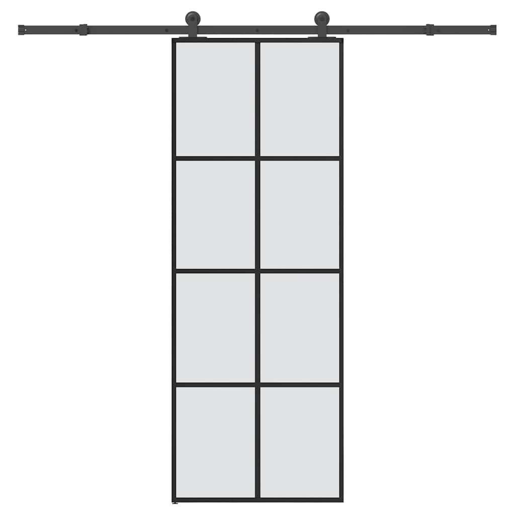 Sliding Door with Hardware Set 76x205 cm ESG Glass&Aluminium