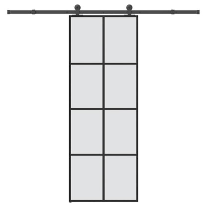 Sliding Door with Hardware Set 76x205 cm ESG Glass&Aluminium