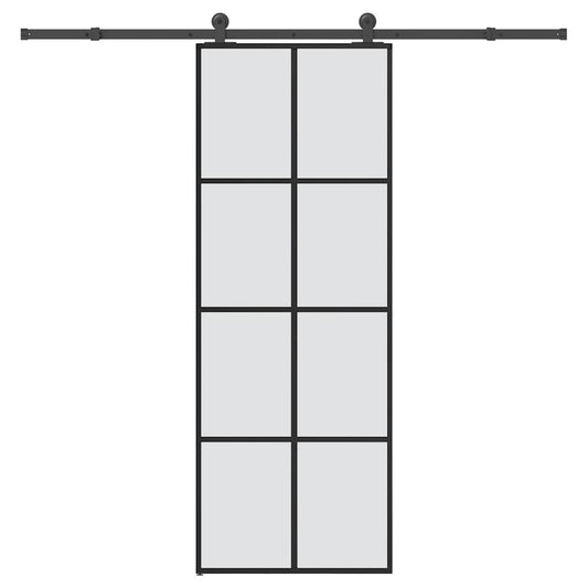 Sliding Door with Hardware Set 76x205 cm ESG Glass&Aluminium