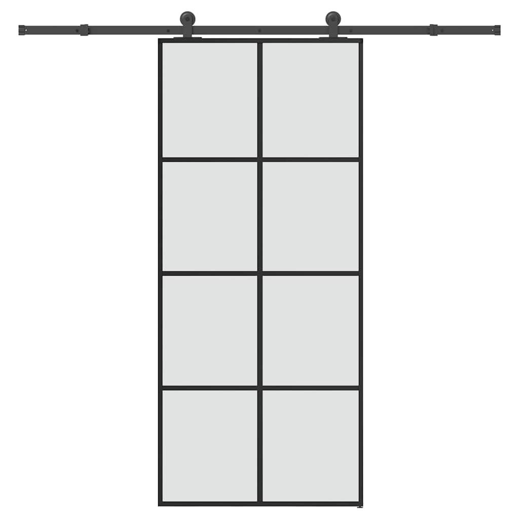 Sliding Door with Hardware Set 90x205 cm ESG Glass&Aluminium
