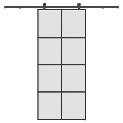 Sliding Door with Hardware Set 90x205 cm ESG Glass&Aluminium