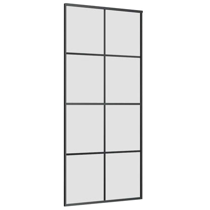 Sliding Door with Hardware Set 90x205 cm ESG Glass&Aluminium