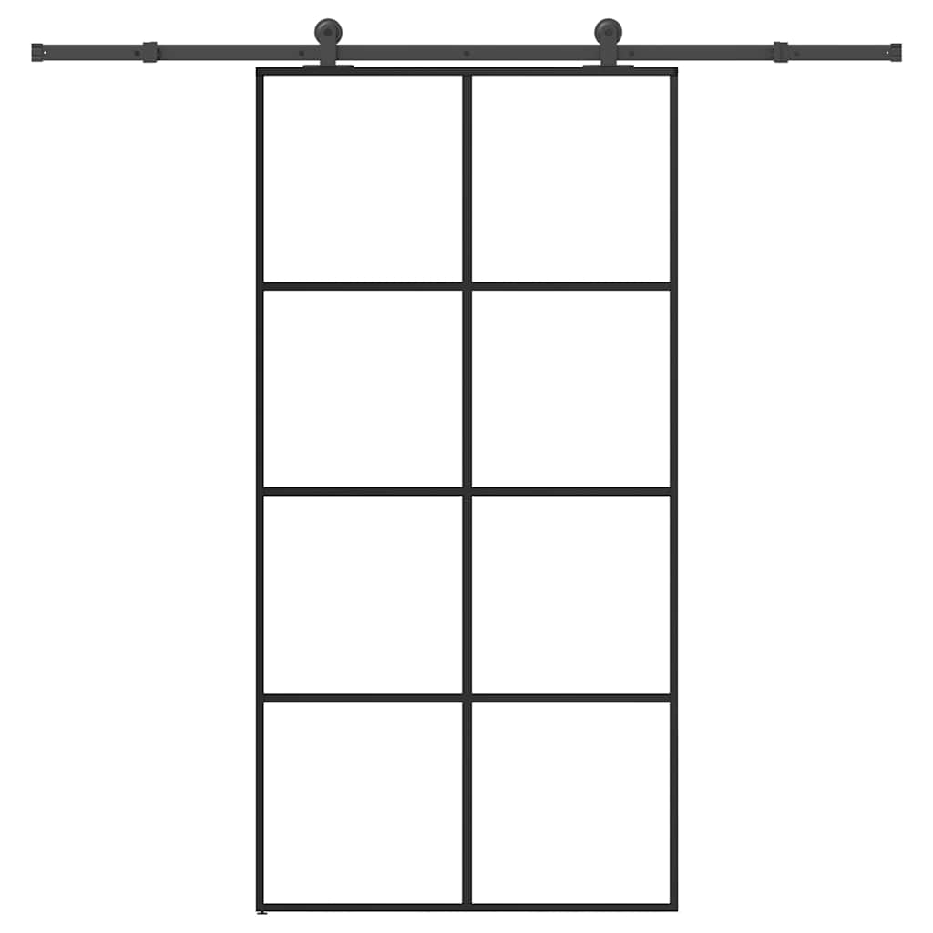 Sliding Door with Hardware Set 102,5x205 cm ESG Glass&Aluminium
