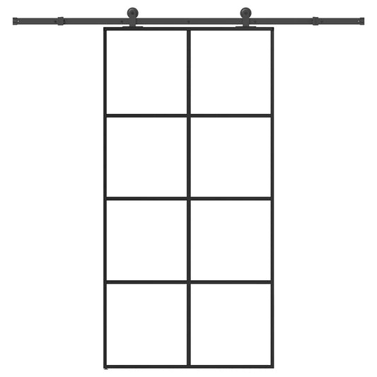 Sliding Door with Hardware Set 102,5x205 cm ESG Glass&Aluminium