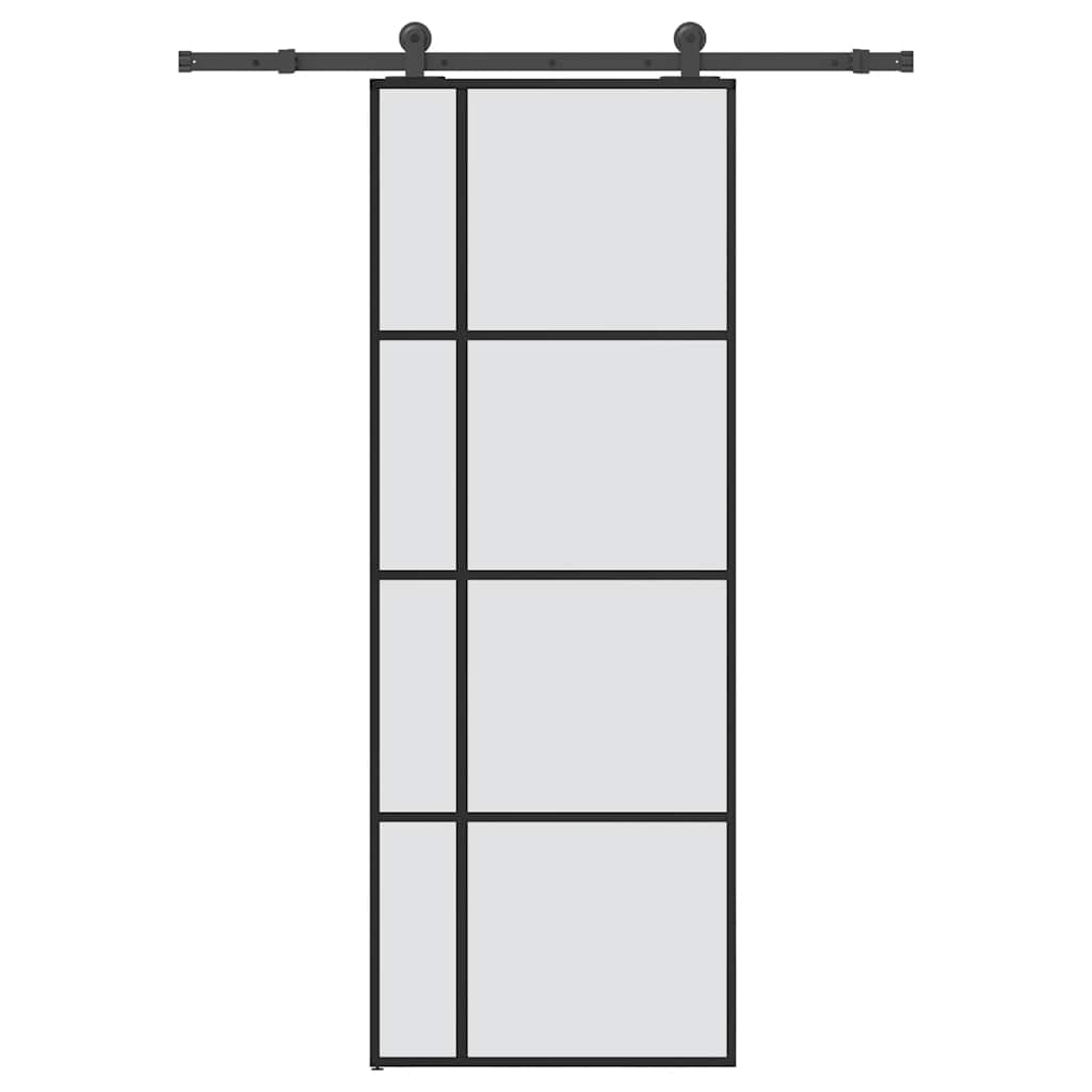 Sliding Door with Hardware Set 76x205 cm ESG Glass&Aluminium