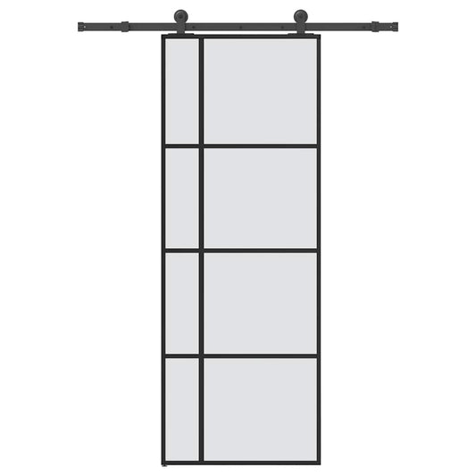 Sliding Door with Hardware Set 76x205 cm ESG Glass&Aluminium
