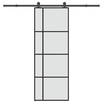 Sliding Door with Hardware Set 76x205 cm ESG Glass&Aluminium