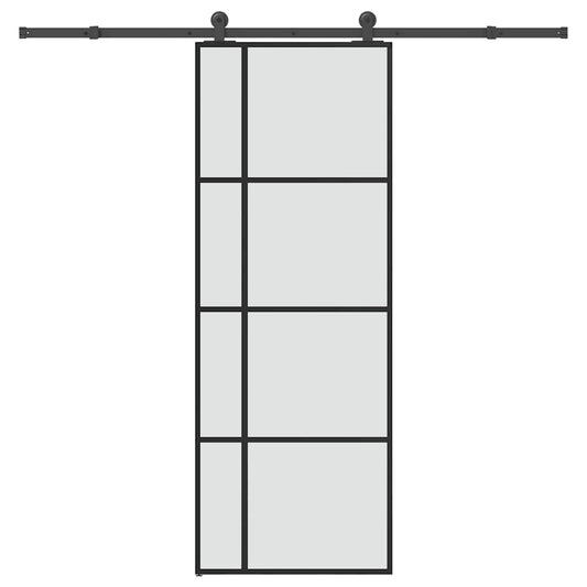 Sliding Door with Hardware Set 76x205 cm ESG Glass&Aluminium