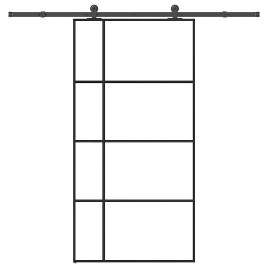 Sliding Door with Hardware Set 102,5x205 cm ESG Glass&Aluminium