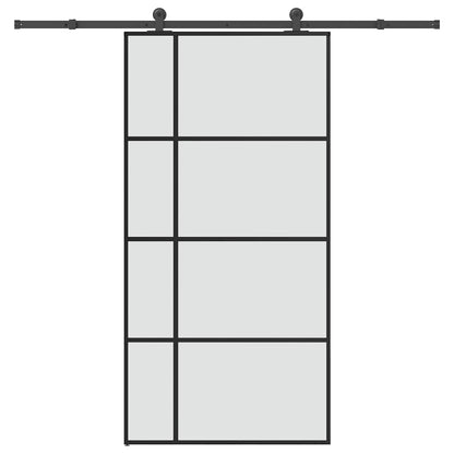 Sliding Door with Hardware Set 102,5x205 cm ESG Glass&Aluminium