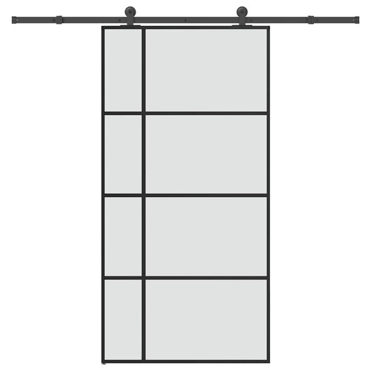 Sliding Door with Hardware Set 102,5x205 cm ESG Glass&Aluminium