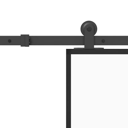 Sliding Door with Hardware Set 76x205 cm Tempered Glass&Aluminium
