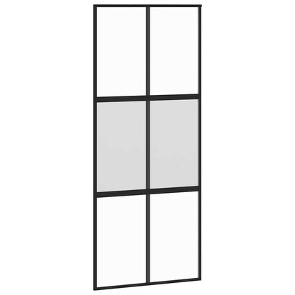 Sliding Door with Hardware Set 90x205 cm Tempered Glass&Aluminium