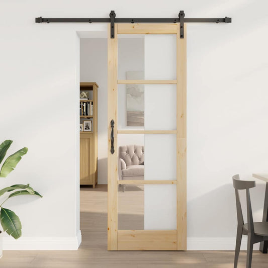 Sliding Door ORKDAL Brown 73.5 x 211 cm Solid Pine wood