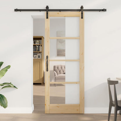 Sliding Door ORKDAL Brown 78 x 202 cm Solid Pine wood
