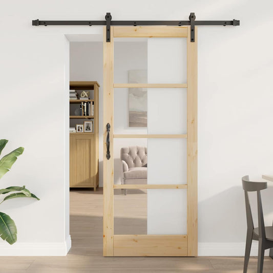 Sliding Door ORKDAL Brown 83 x 202 cm Solid Pine wood