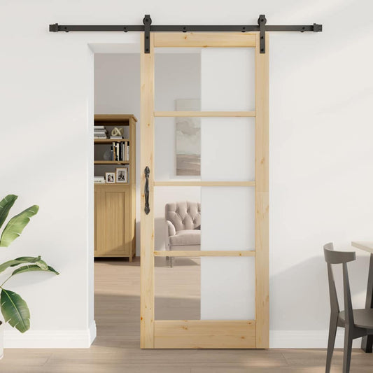 Sliding Door ORKDAL Brown 86 x 211 cm Solid Pine wood