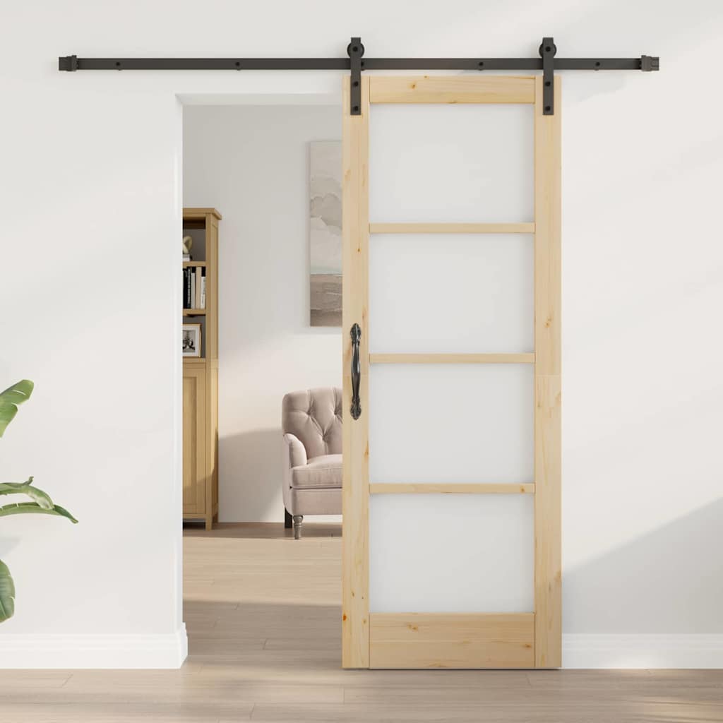 Sliding Door ORKDAL Brown 73.5 x 198.5 cm Solid Pine wood
