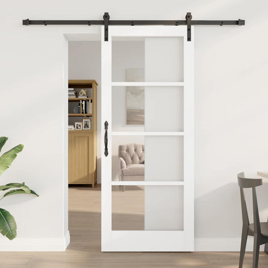 Sliding Door ORKDAL White 83 x 202 cm Solid Pine wood