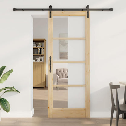 Sliding Door ORKDAL Brown 83 x 211 cm Solid Pine wood