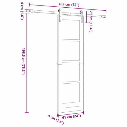 Sliding Door ORKDAL Brown 61 x 198.5 cm Solid Pine wood