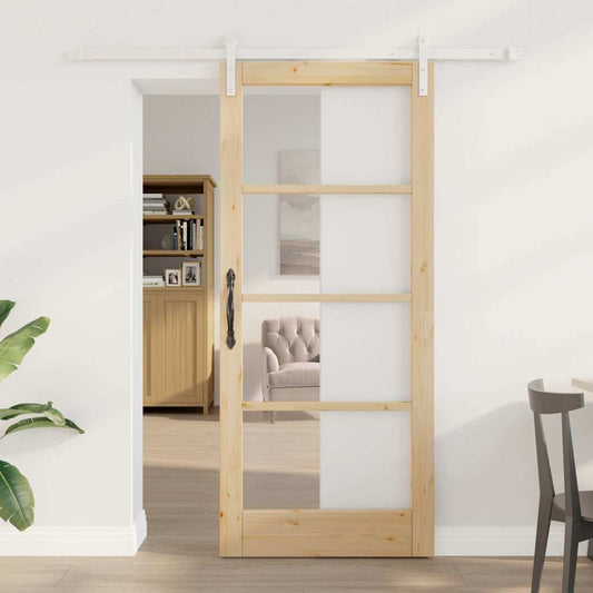 Sliding Door ORKDAL Brown 86 x 198.5 cm Solid Pine wood